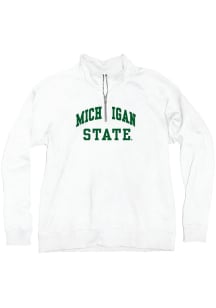 Blue 84 Michigan State Spartans Womens White Sanded Fleece Qtr Zip