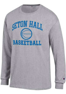 Champion Seton Hall Pirates Grey Basketball Jersey Long Sleeve T Shirt