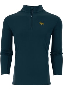Greyson George Mason University Mens Green Tate Long Sleeve Qtr Zip Pullover