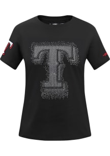 Pro Standard Texas Rangers Womens Black Legacy Short Sleeve T-Shirt