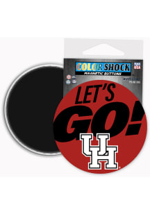 Houston Cougars 3" Lets Go Button - Red
