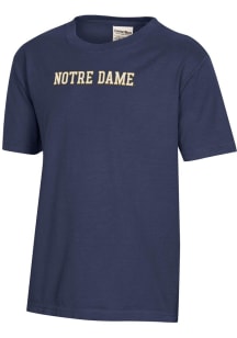 ComfortWash Notre Dame Fighting Irish Youth Navy Blue Short name Garment Dyed Short Sleeve T-Shirt