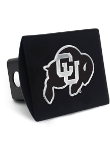 Colorado Buffaloes Black Metal Silver Logo Car Accessory Hitch Cover