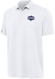 Antigua Greensboro Swarm Mens White Reprocess Recycled Short Sleeve Polo
