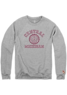 The Mitten State Central Michigan Chippewas Mens Grey Seal Long Sleeve Crew Sweatshirt