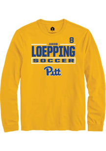 Jakob Loepping Pitt Panthers Gold NIL Stacked Box Long Sleeve Player T Shirt