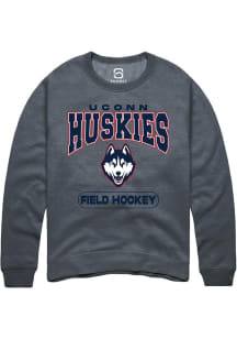 Summit Sportswear UConn Huskies Mens Grey Field Hockey Long Sleeve Crew Sweatshirt