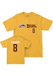 Isaac Finlinson Western Michigan Broncos Gold NIL Sideline Short Sleeve Player T Shirt