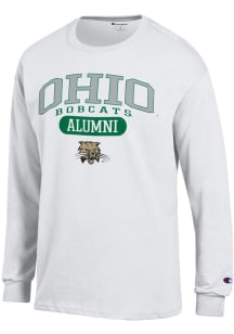 Champion Ohio Bobcats White Pill Box Alumni Jersey Long Sleeve T Shirt