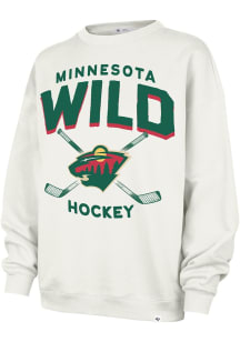 47 Minnesota Wild Womens White Oversized Crew Sweatshirt