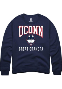 Summit Sportswear UConn Huskies Mens Navy Blue Great Grandpa Long Sleeve Crew Sweatshirt