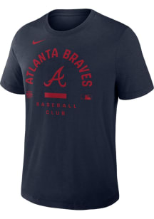 Nike Atlanta Braves Navy Blue Authentic Collection Early Work Short Sleeve Fashion T Shirt