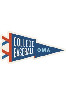 Omaha College Baseball Penant Flag Stickers - Blue