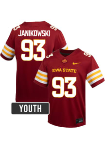 Jack Janikowski Iowa State Cyclones Youth Cardinal Red Nike NIL Name And Number Football Jersey