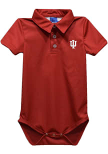 Vive La Fete Indiana Hoosiers Baby Crimson Dave Short Sleeve One Piece Polo