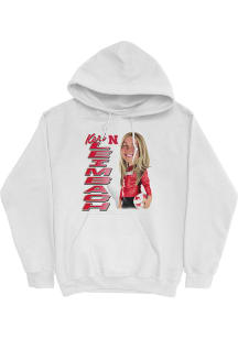 Keri Leimbach Nebraska Cornhuskers Mens White Caricature Hoodie Player Hood
