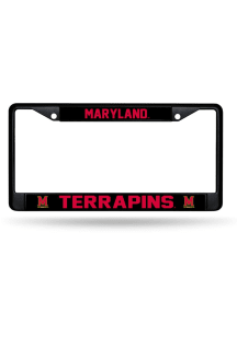 Maryland Terrapins Black Chrome License Plate Frame - Black