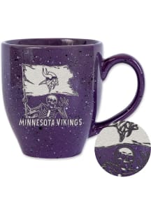 Minnesota Vikings Skeleton 16oz Speckle Ceramic Mug - Purple