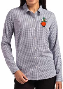 Cutter and Buck UCF Knights Womens Vault Epic Confidence Gingham Long Sleeve Black Dress Shirt