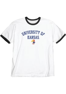 Blue 84 Kansas Jayhawks White Ringer Short Sleeve Fashion T Shirt