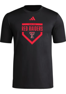 Adidas Texas Tech Red Raiders Black Locker Home Plate Short Sleeve T Shirt