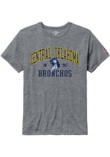 Central Oklahoma Bronchos Grey All American Oversized Number One Short Sleeve T Shirt