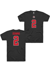 Caleb Downs Ohio State Buckeyes Black Football NIL Shirzee Short Sleeve Player T Shirt