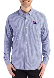 Cutter and Buck Louisiana Tech Bulldogs Mens Blue Skyline Long Sleeve Dress Shirt