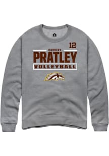 Cassidy Pratley Western Michigan Broncos Mens Grey NIL Stacked Box Player Crew