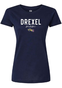 Summit Sportswear Drexel Dragons Womens Navy Blue Mom Short Sleeve T-Shirt
