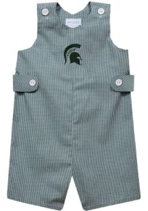 Vive La Fete Michigan State Spartans Toddler Green Gingham Overalls
