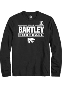 Logan Bartley K-State Wildcats Black Football NIL Stacked Box Long Sleeve Player T Shirt
