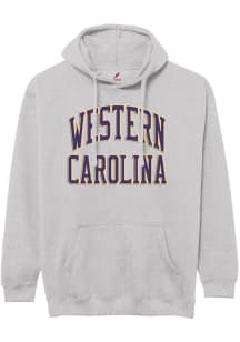 Western Carolina Mens Grey Arch Name Long Sleeve Hoodie