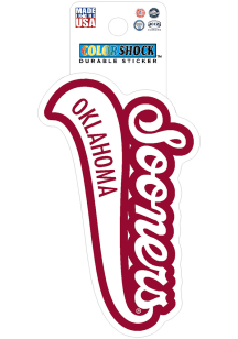 Oklahoma Sooners Script Durable Stickers - Crimson