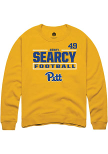 Henry Searcy Pitt Panthers Mens Gold Football NIL Stacked Box Player Crew