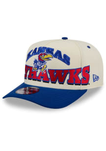 New Era Kansas Jayhawks March Madness Big Font 9FIFTY A-Frame Adjustable Hat - Cream