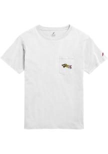 Drexel Dragons White All American Pocket Double Hit Short Sleeve T Shirt