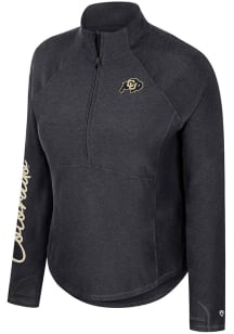 Colosseum Colorado Buffaloes Womens Black Gravity Qtr Zip Pullover