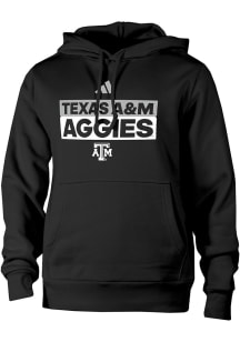 Adidas Texas A&M Aggies Mens Black Heat Seal Fleece Long Sleeve Hoodie