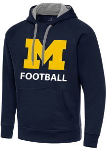 Antigua Michigan Wolverines Mens Navy Blue Football Victory Long Sleeve Hoodie