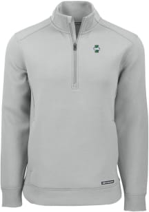 Cutter and Buck Idaho Vandals Mens Ash Roam Long Sleeve Qtr Zip Pullover