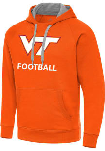 Antigua Virginia Tech Hokies Mens Orange Football Victory Long Sleeve Hoodie