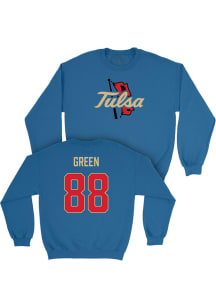 Xavier Green  Campus Ink Tulsa Golden Hurricane Youth Royal Blue NIL Legacy Long Sleeve Crew Sweat..