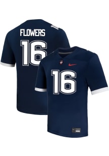 Kamren Flowers  Nike UConn Huskies Navy Blue NIL Name And Number Football Jersey