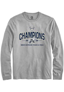 Summit Sportswear Akron Zips Grey MAC 2026 Men's Outdoor Track & Field Champions Long Sleeve T Shi..