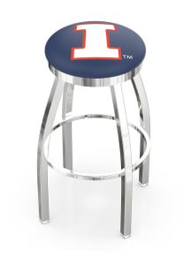 Illinois Fighting Illini Chrome Pub Stool - Silver