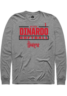 Olivia DiNardo Nebraska Cornhuskers Graphite NIL Stacked Box Long Sleeve Player T Shirt