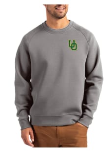 Cutter and Buck Oregon Ducks Mens Graphite Roam Long Sleeve Crew Sweatshirt