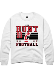 Jalen Hunt Cincinnati Bearcats Mens White Football NIL Striped Player Crew