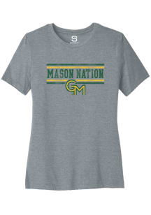Summit Sportswear George Mason University Womens Grey Bars Short Sleeve T-Shirt